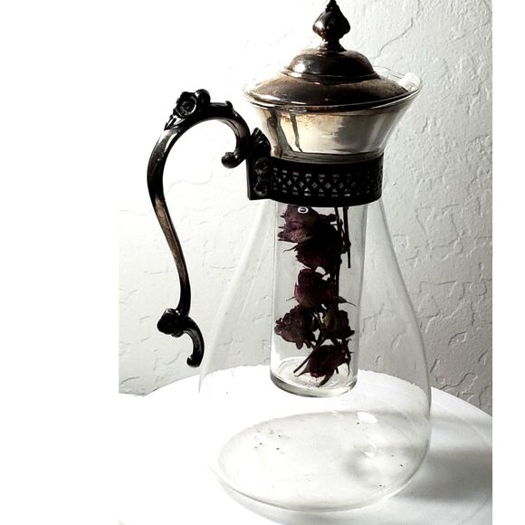 Beverage Server with a silver-plated handle and top ~Vintage/Antique~ - Picture 2 of 6